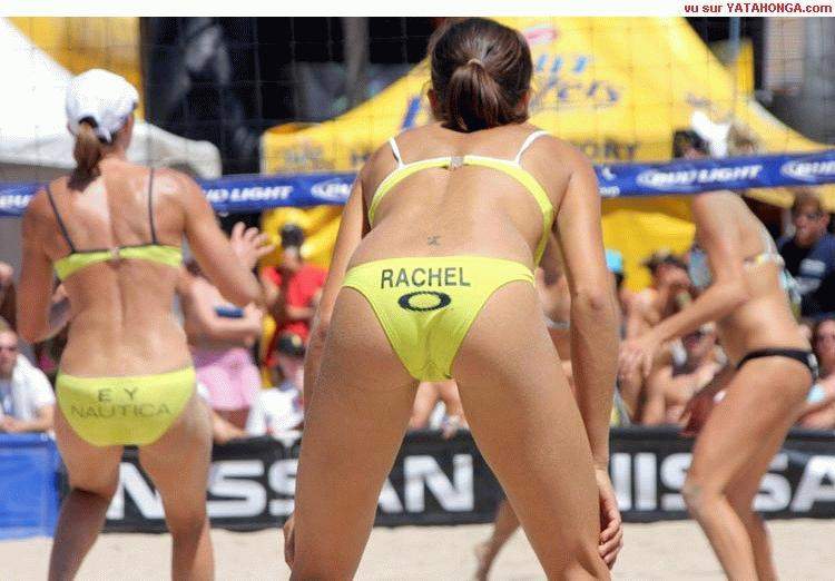 Beach volley ball pussy slips