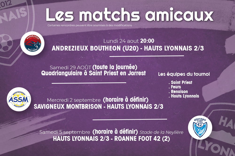 Actualit Matchs Amicaux Groupe R D Club Football Hauts Lyonnais