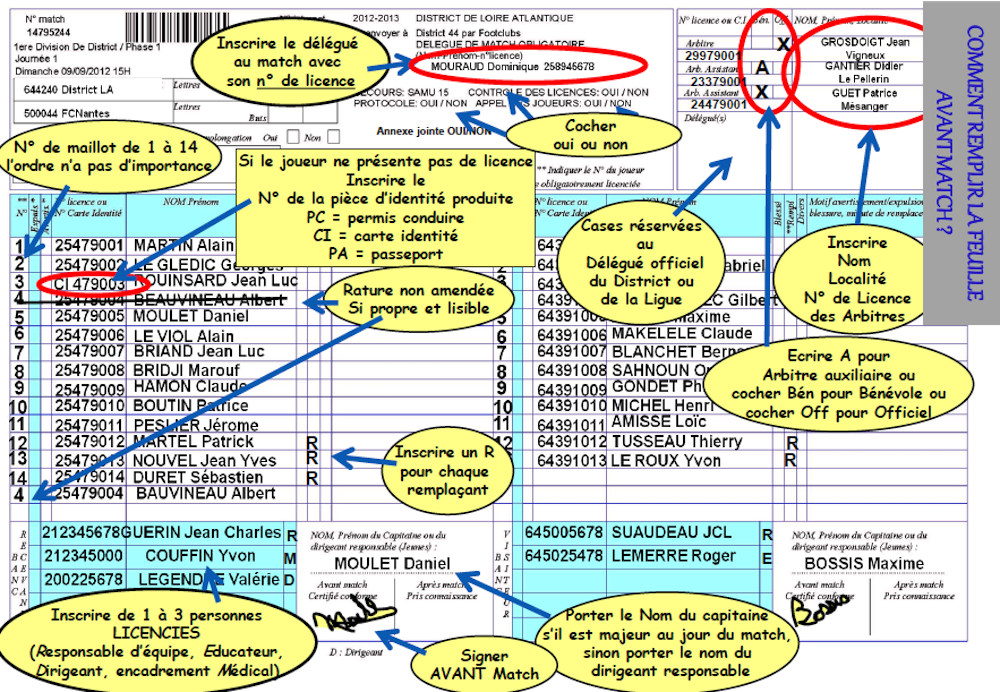 feuille de rencontre football