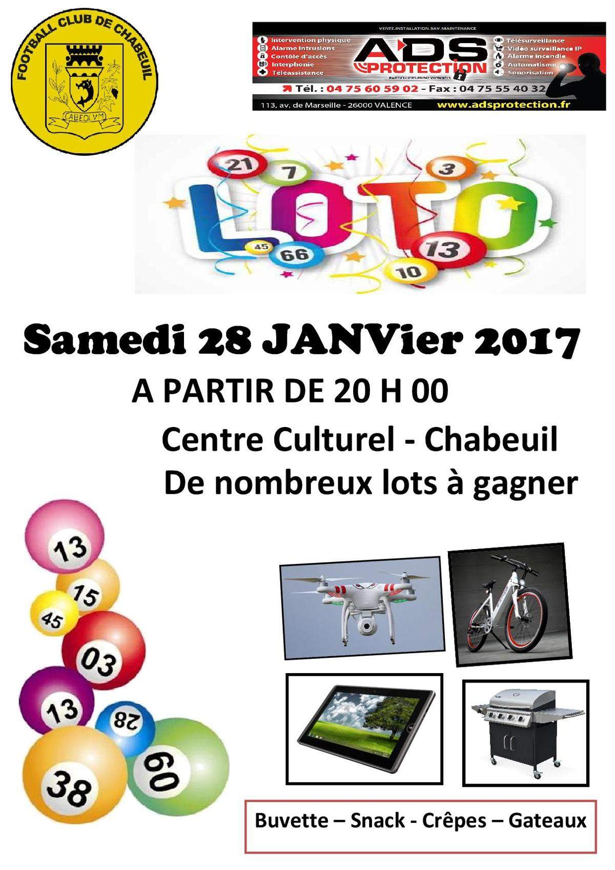 Actualité - Loto 2017 Venez Tenter Votre Chance Et - Club Football 