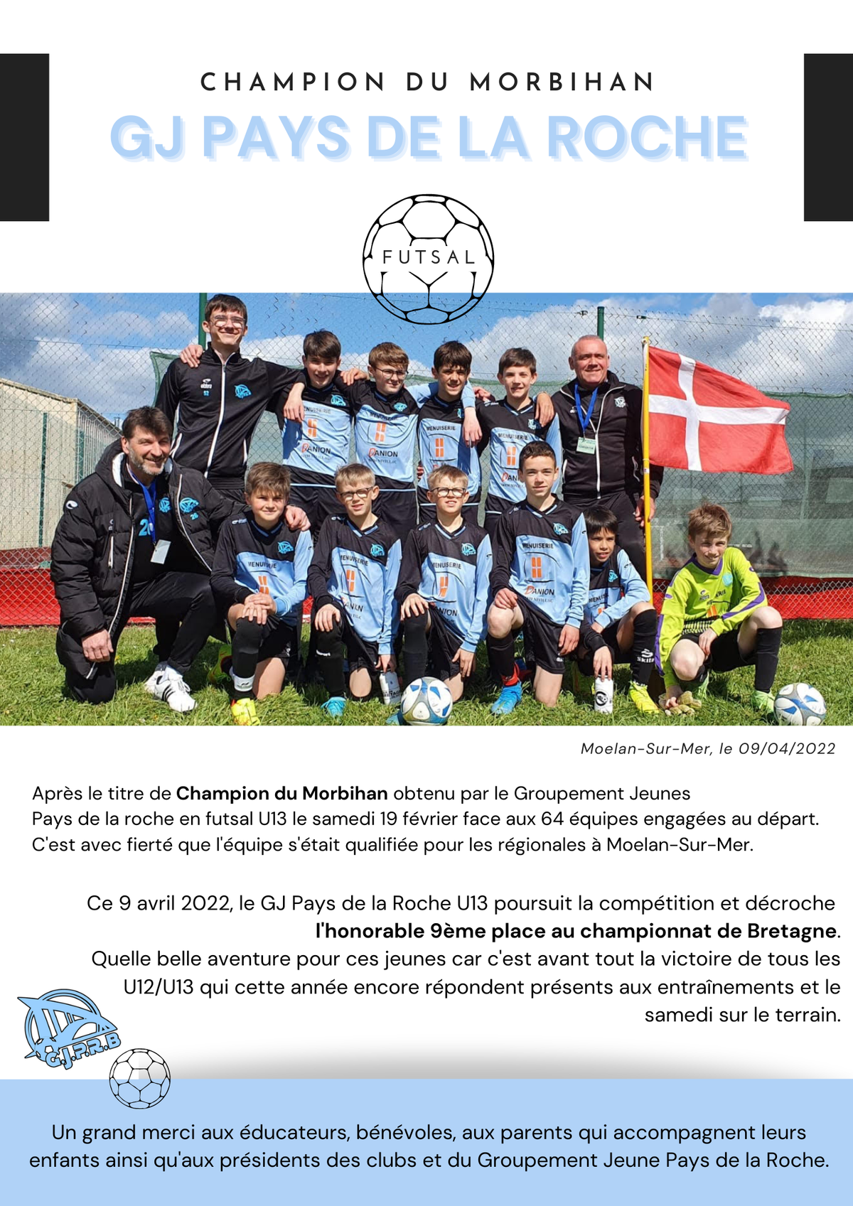 Actualité Futsal Nos U12 U13 Avec Les Honneurs Au Club Football Gj Pays De La Roche