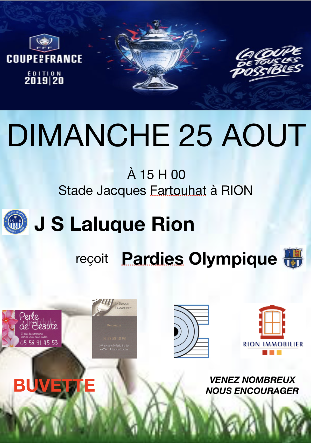 Actualité Premier Tour De La Coupe De France Club Football Js Laluque Rion Footeo 4925