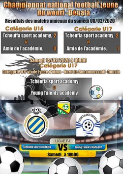 Résultat de match du championnat national football jeune du wouri Douala Cameroun - Tcheuffa Sport Academy