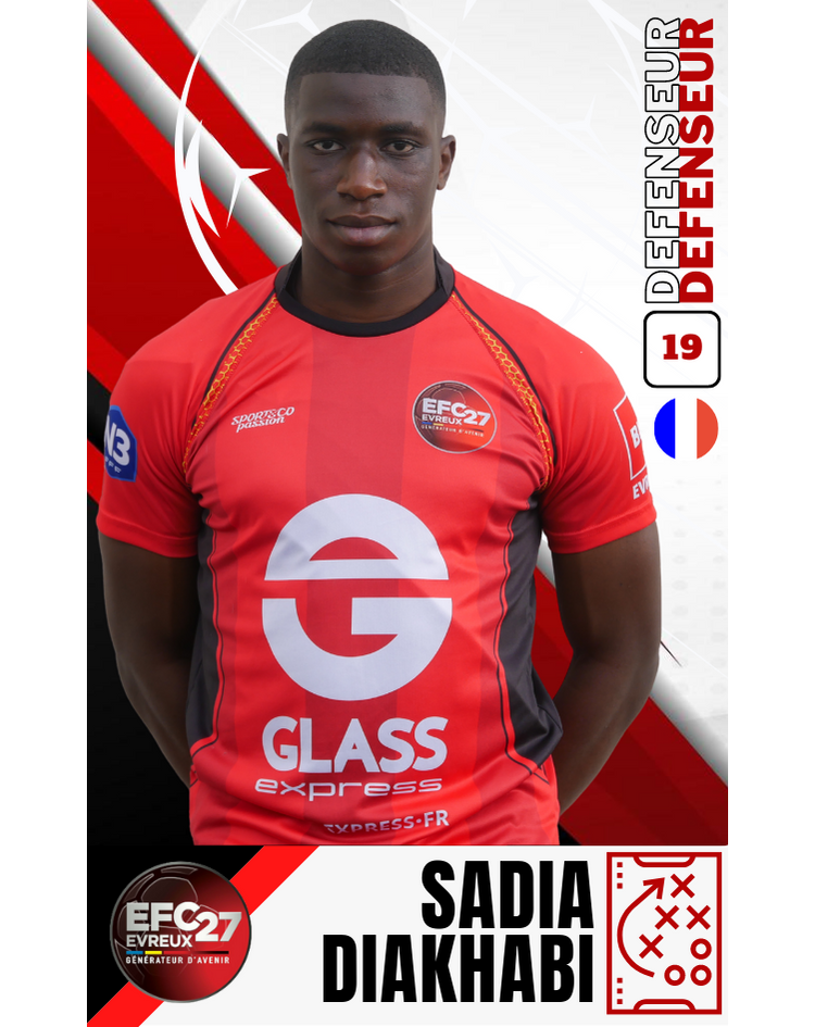 Joueur - Sadia DIAKHABI - club Football EVREUX FC 27 - Footeo