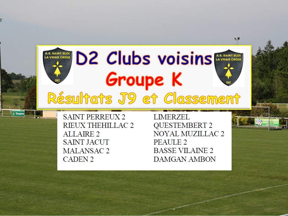 Actualité - D2 CLUBS VOISINS Groupe K 2023-2024 :... - Club Football AS ...