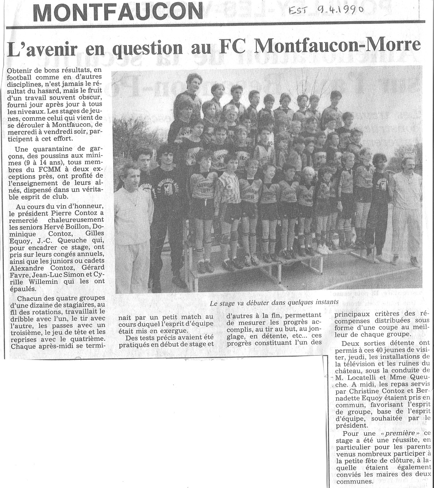 09/04/1990 - L'avenir en question au FC Montfaucon - Morre