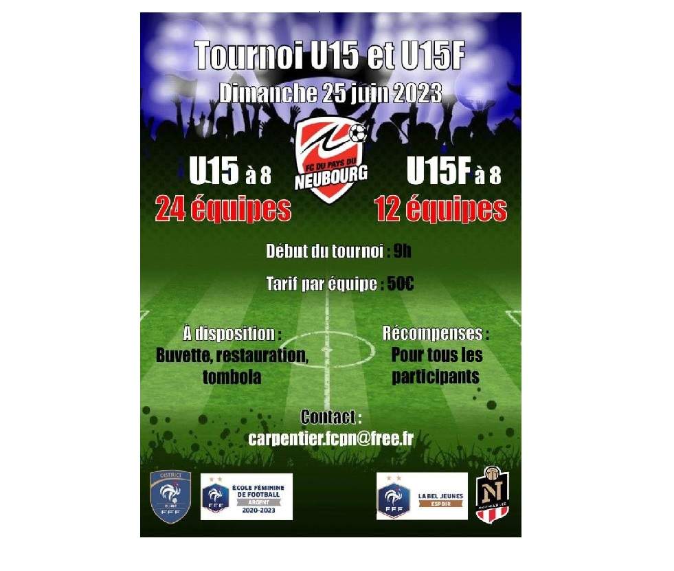 Actualité Tournoi U15F et U15 à 8 club Football FOOTBALL CLUB DU