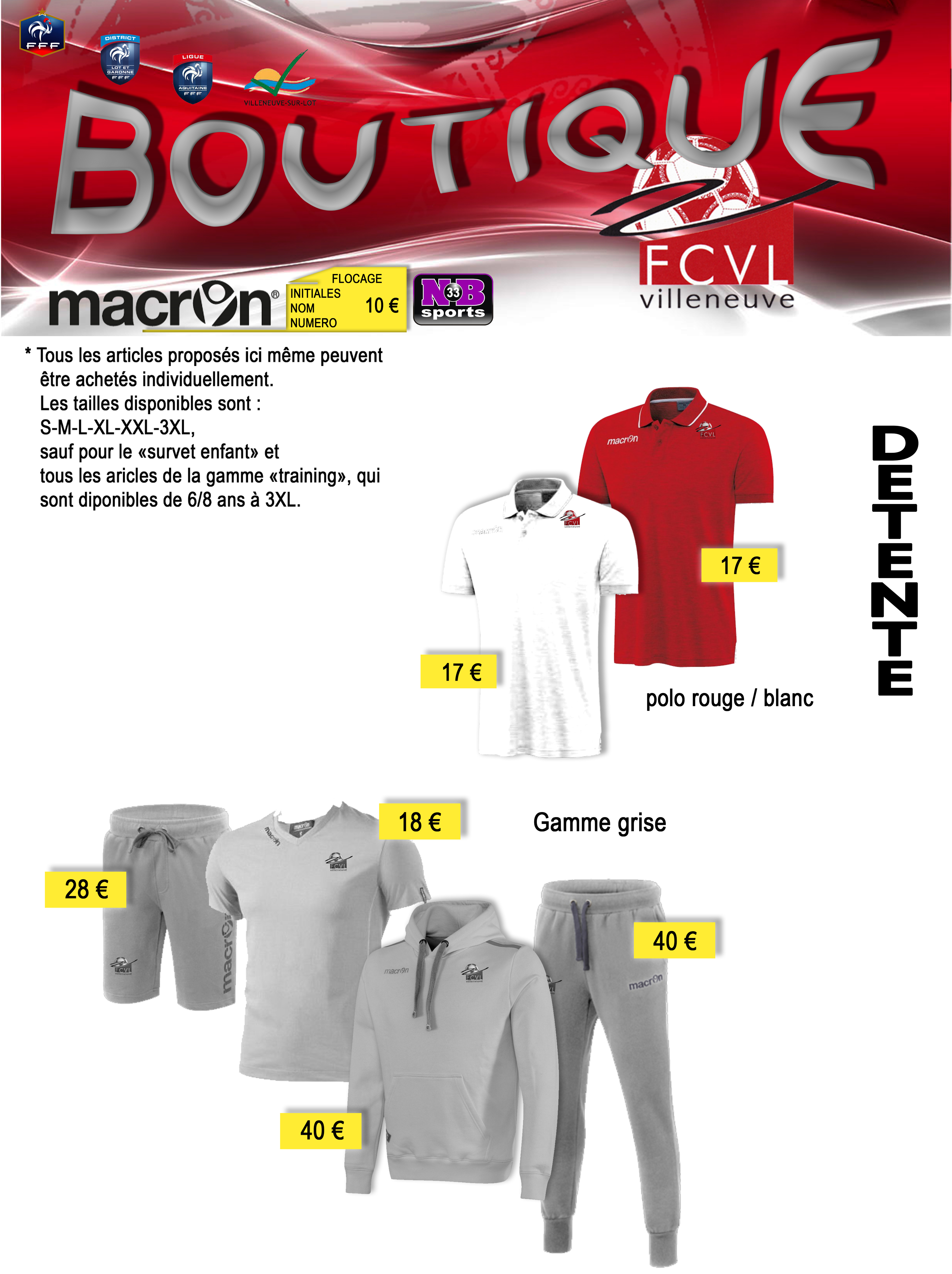 Boutique officielle du FCVL - Macron - nbsports 33