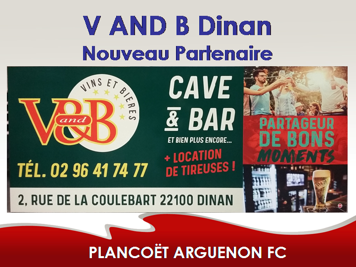 Actualité - V AND B Dinan - Nouveau Partenaire - Club Football PLANCOËT ...